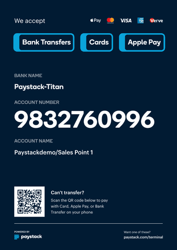 Virtual Terminal | Paystack Developer Documentation