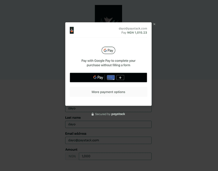 Image of the checkout on desktop, showing the Google Pay button